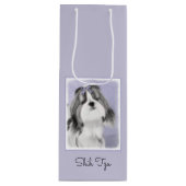 Shih Tzu Painting - Niedliche Original Dog Art Geschenktüte Für Weinflaschen (Vorderseite)