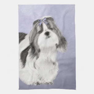 Shih Tzu Painting - Niedliche Original Dog Art Geschirrtuch