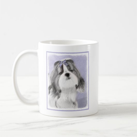 Shih Tzu Painting - Niedliche Original Dog Art Kaffeetasse (Links)