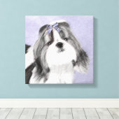 Shih Tzu Painting - Niedliche Original Dog Art Leinwanddruck (Insitu (Holzboden))