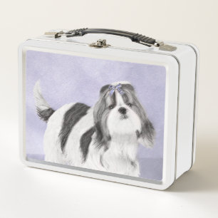 Shih Tzu Painting - Niedliche Original Dog Art Metall Brotdose