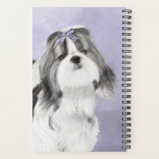 Shih Tzu Painting - Niedliche Original Dog Art Planer (Rückseite)