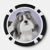 Shih Tzu Painting - Niedliche Original Dog Art Pokerchips (Rückseite)