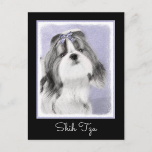 Shih Tzu Painting - Niedliche Original Dog Art Postkarte