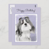 Shih Tzu Painting - Niedliche Original Dog Art Postkarte (Vorne/Hinten)
