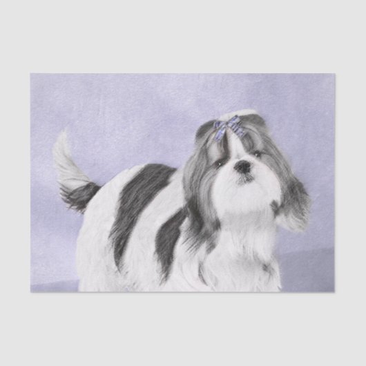 Shih Tzu Painting - Niedliche Original Dog Art Seidenpapier (Vorderseite)