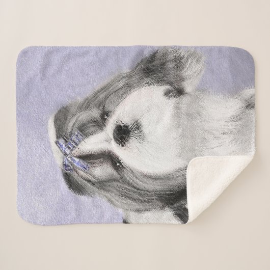 Shih Tzu Painting - Niedliche Original Dog Art Sherpadecke (Vorderseite (Horizontal))