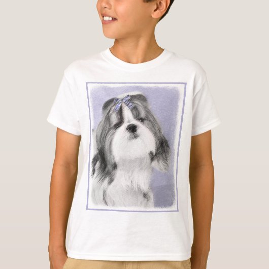 Shih Tzu Painting - Niedliche Original Dog Art T-Shirt (Vorderseite)