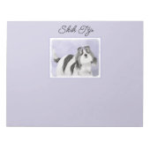 Shih Tzu Painting - Niedliches Original Dog Art No Notizblock (Vorderseite)