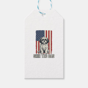 Shih Tzu Papa patriotische Flagge Vintage Hundeshi Geschenkanhänger