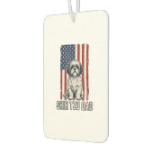 Shih Tzu Papa patriotisches Flagge Vintage Hundesh Autolufterfrischer (Links)