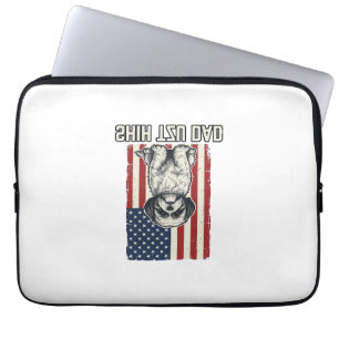 Shih Tzu Papa patriotisches Flagge Vintage Hundesh Laptopschutzhülle