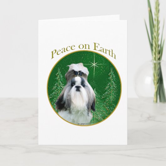 Shih Tzu Peace Feiertagskarte (Vorderseite)