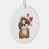 Shih Tzu Personalisiert mit Name Year Keramik Ornament (Rechts)