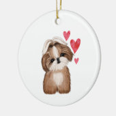 Shih Tzu Personalisiert mit Name Year Keramik Ornament (Links)