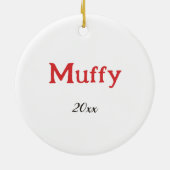 Shih Tzu Personalisiert mit Name Year Keramik Ornament (Hinten)