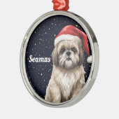Shih Tzu Personalisierte Weihnachtsfeier Ornament Aus Metall (Links)