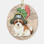 Shih Tzu Pirate Keramikornament (Links)