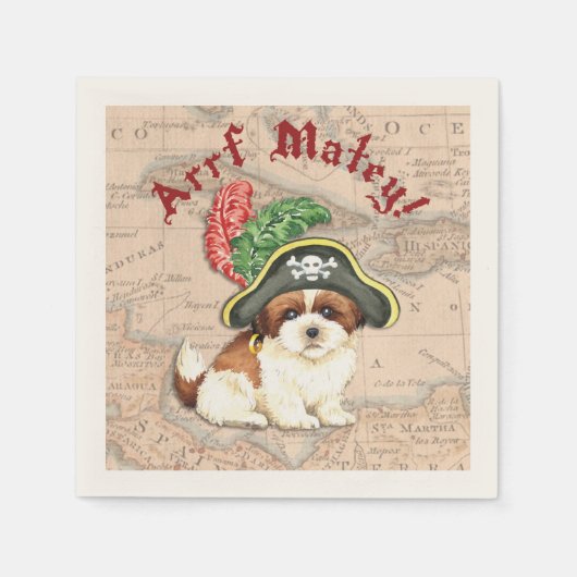 Shih Tzu Pirate Serviette (Vorderseite)