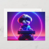 Shih Tzu Playing Piano Postkarte (Vorne/Hinten)