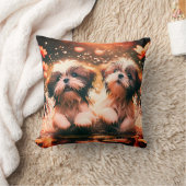 "Shih Tzu Pond Play" Kissen (Decke)