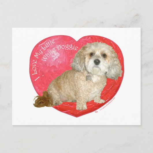 Shih Tzu / Poodle Mix Valentinstag Feiertagspostkarte (Vorderseite)