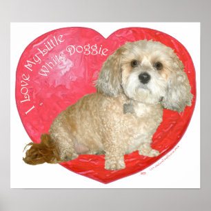 Shih Tzu / Poodle Mix Valentinstag Poster