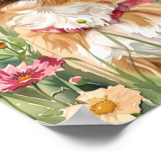 Shih Tzu Portrait Art - Niedliche Dog Wall Print D Poster (Ecke)