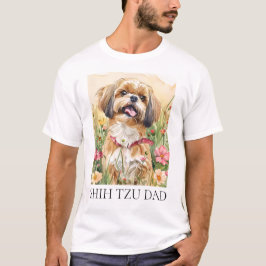 Shih Tzu Portrait Art - Niedliche Dog Wall Print D T-Shirt