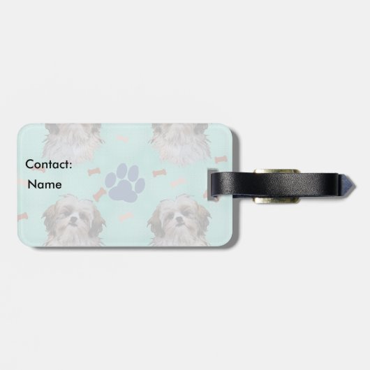 Shih Tzu Portrait Gepäckanhänger (Rückseite horizontal)