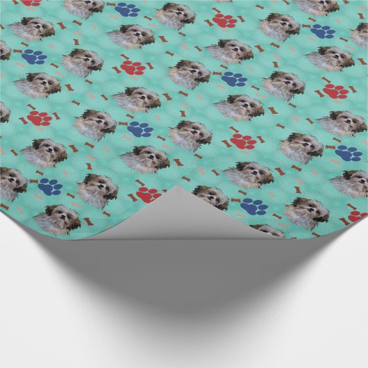 Shih Tzu Portrait Geschenkpapier (Ecke)