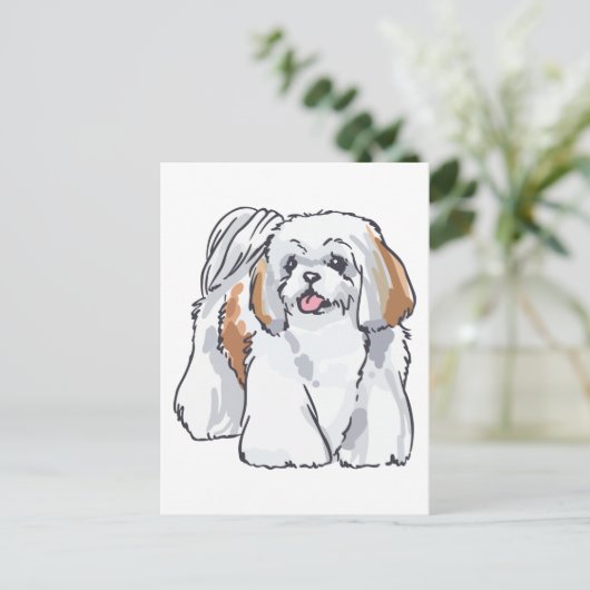 Shih Tzu Postkarte (Stehend Vorderseite)