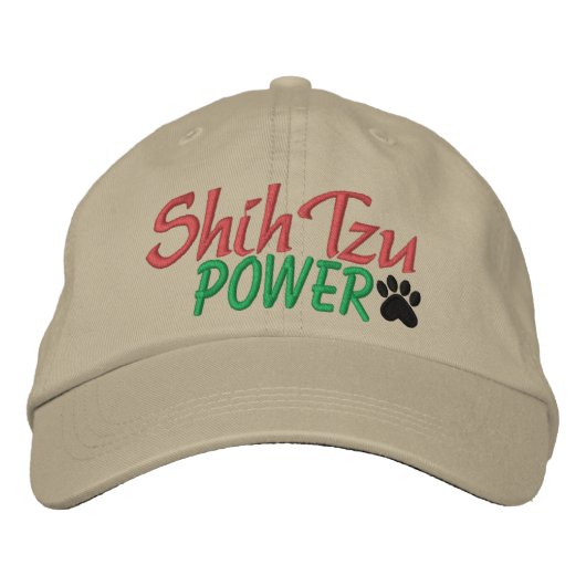 Shih Tzu Power von SRF Bestickte Baseballkappe (Vorderseite)