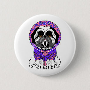 Shih Tzu Princess Button