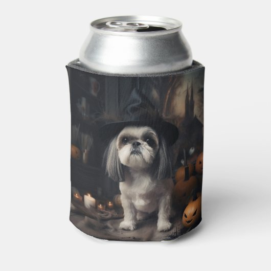 Shih Tzu Pumpkins Halloween Beängstigend Dosenkühler (Kanne Rückseite)