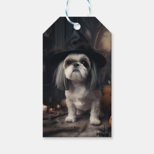 Shih Tzu Pumpkins Halloween Beängstigend Geschenkanhänger (Vorderseite)