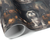 Shih Tzu Pumpkins Halloween Beängstigend Geschenkpapier (Rolleneckpunkt)