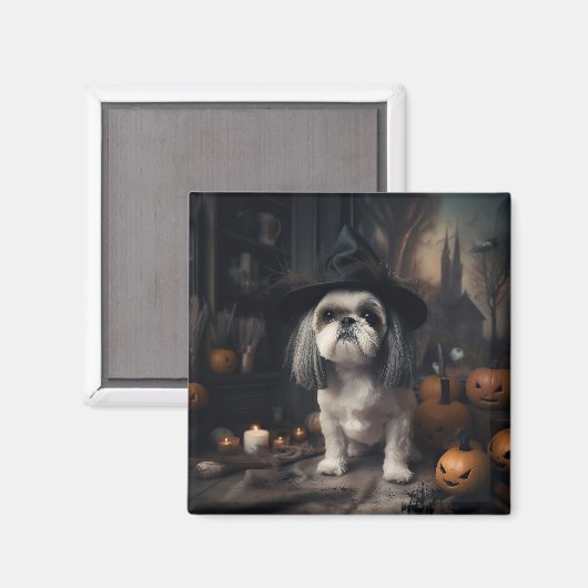 Shih Tzu Pumpkins Halloween Beängstigend Magnet (Vorderseite/Rückseite)