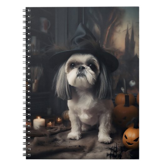 Shih Tzu Pumpkins Halloween Beängstigend Notizblock (Vorderseite)