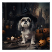 Shih Tzu Pumpkins Halloween Beängstigend Poster (Vorderseite)