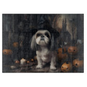 Shih Tzu Pumpkins Halloween Beängstigend Schneidebrett (Vorderseite)