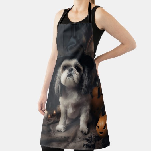 Shih Tzu Pumpkins Halloween Beängstigend Schürze (InSitu)