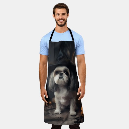 Shih Tzu Pumpkins Halloween Beängstigend Schürze (Getragen)