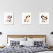 Shih Tzu Puppy Art, Porträtmalerei Bilderwand Sets (Schlafzimmer)