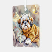 Shih tzu Puppy Dog Personalisierte Weihnachten Ornament Aus Metall (Vorderseite links)