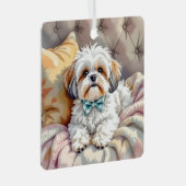 Shih tzu Puppy Dog Personalisierte Weihnachten Ornament Aus Metall (Vorderseite Rechts)
