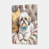 Shih tzu Puppy Dog Personalisierte Weihnachten Ornament Aus Metall (Vorderseite links)