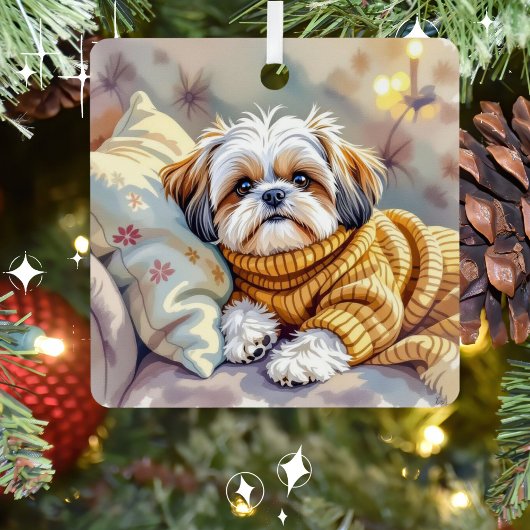 Shih tzu Puppy Dog Personalisierte Weihnachten Ornament Aus Metall