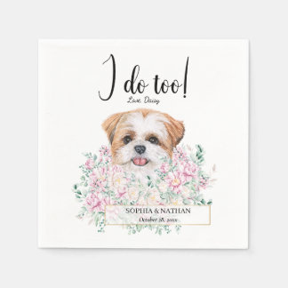 Shih Tzu Puppy Dog Wedding Cocktail Napkins Serviette