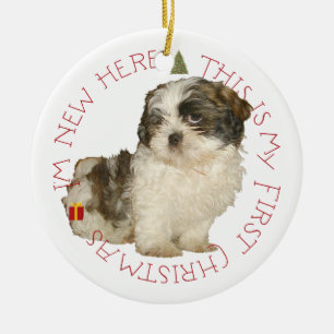 Shih Tzu Puppy First Christmas Keramikornament